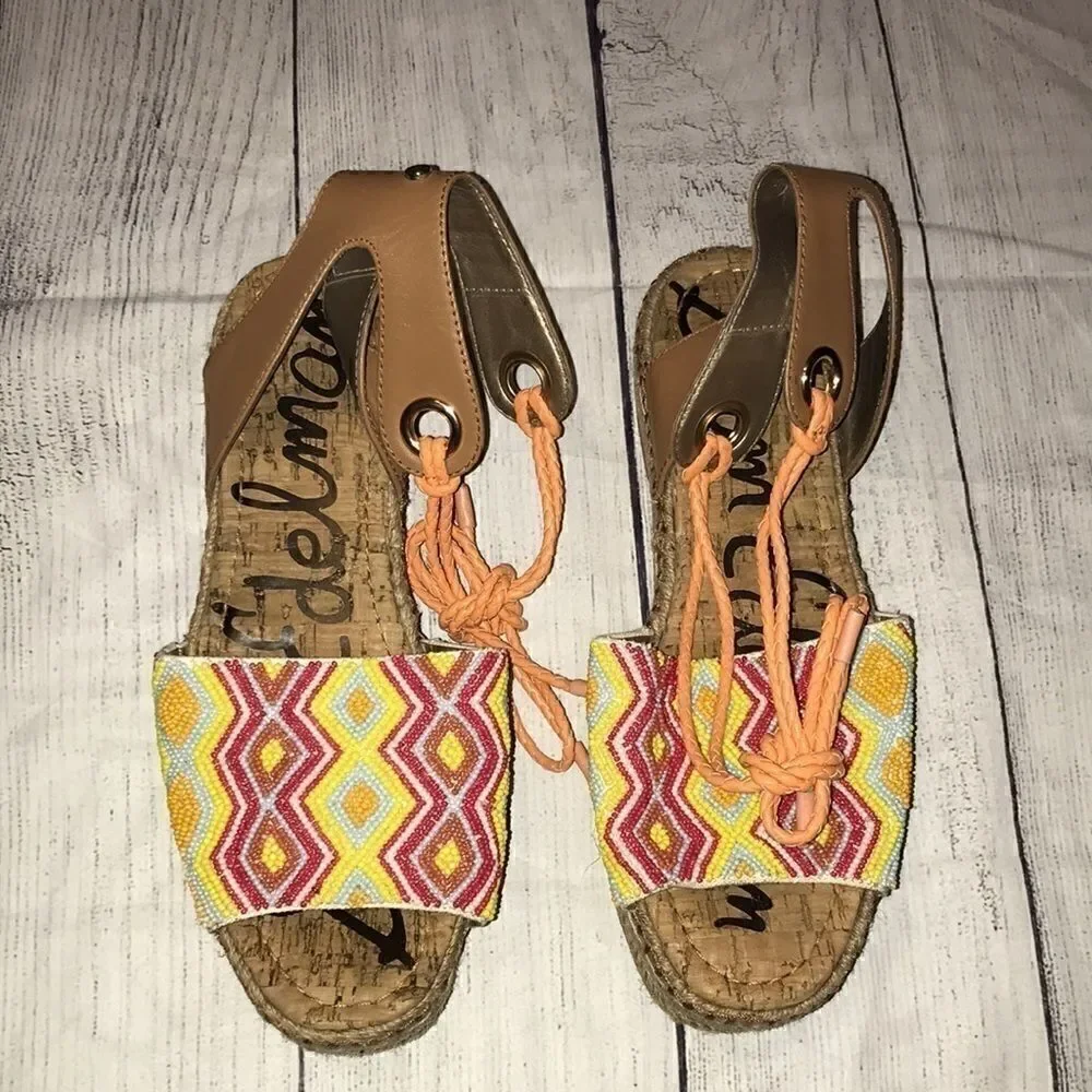 Sam Edelman Neera Espadrille Wedge Orange Boho